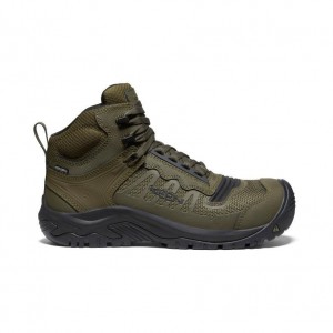 Buty Robocze Keen Reno Mid Waterproof (Carbon-Fiber Toe) Męskie Oliwkowe | HFYMIXA-54