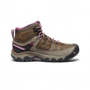 Buty Trekkingowe Keen Targhee III Waterproof Mid Damskie Brązowe | ZSIGTAL-40