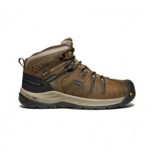 Kozaki Keen Flint II Waterproof (Steel Toe) Męskie Brązowe | OPMNFAL-73