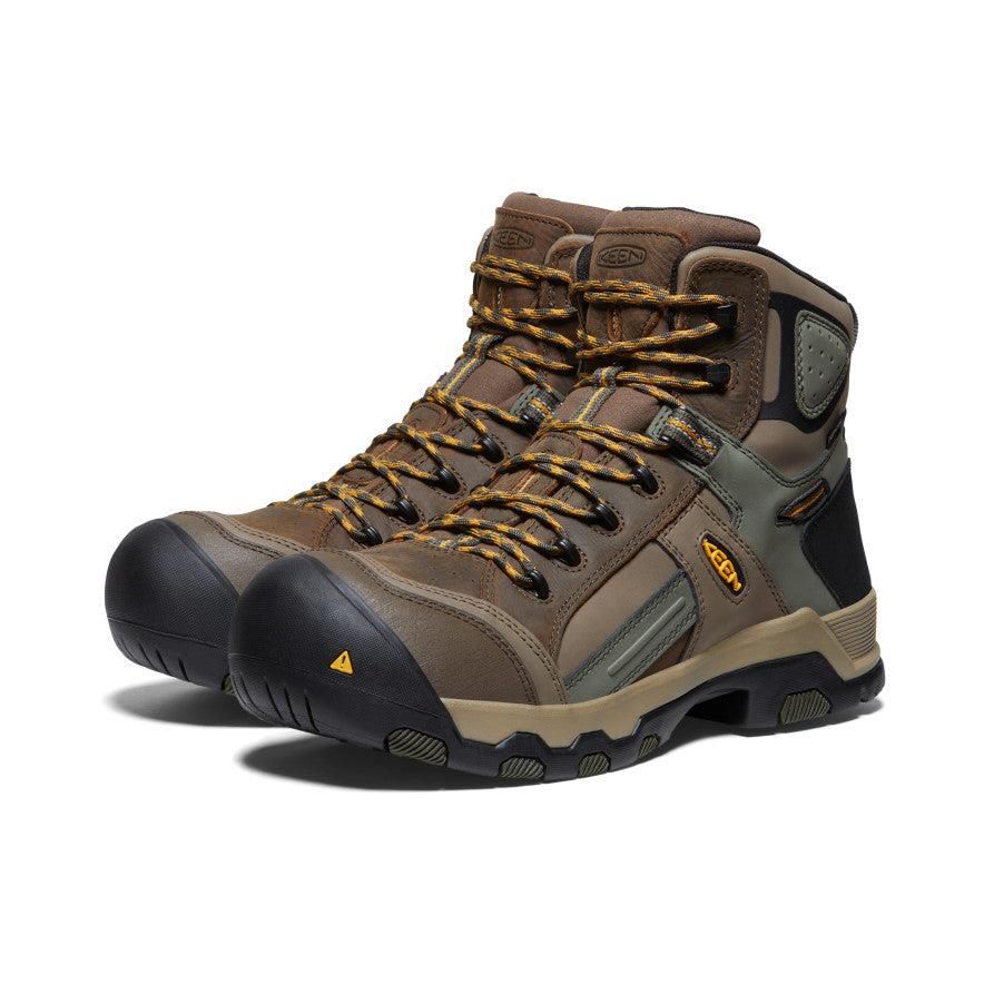 Buty Robocze Keen Davenport AL Waterproof Mid (Composite Toe) Męskie Brązowe | NBHODYU-75