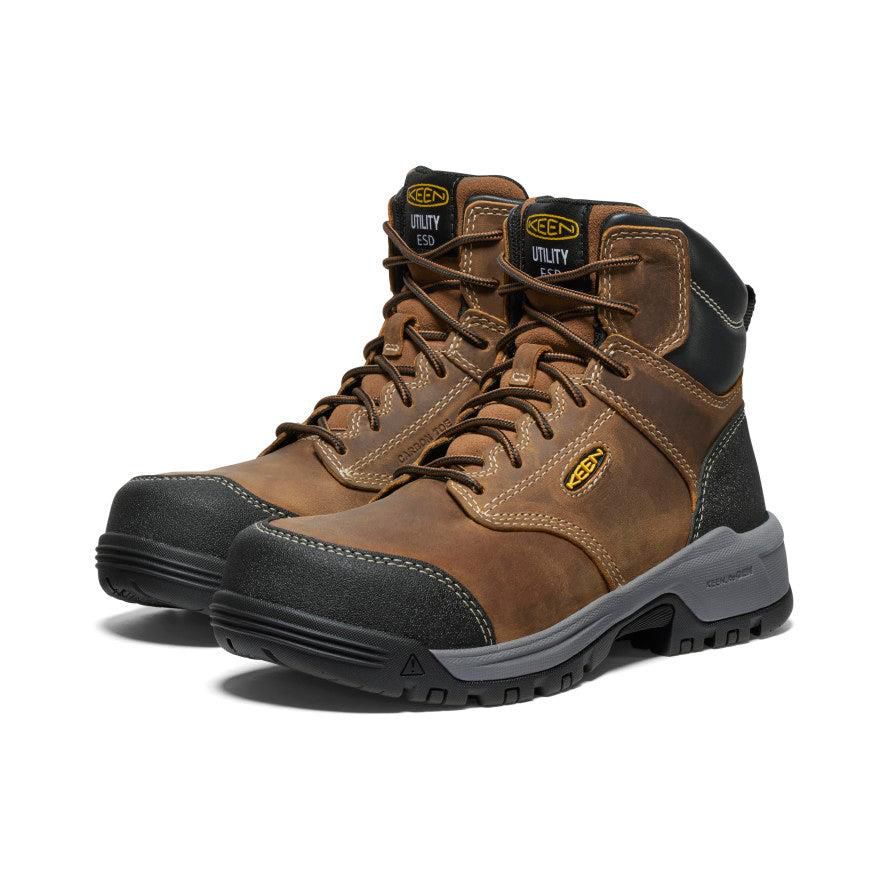 Buty Robocze Keen Evanston 6 ESD (Carbon-Fiber Toe) Damskie Brązowe | CABSVNX-91