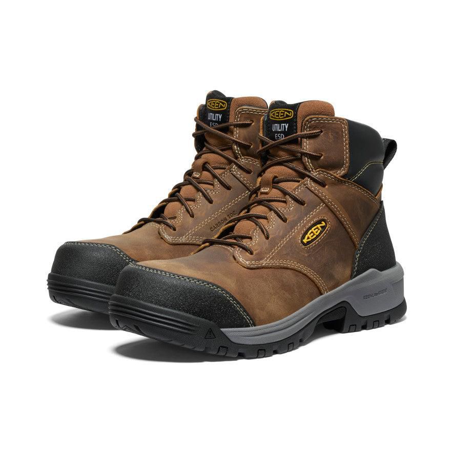 Buty Robocze Keen Evanston 6 ESD (Carbon-Fiber Toe) Męskie Brązowe | YLASEUT-80