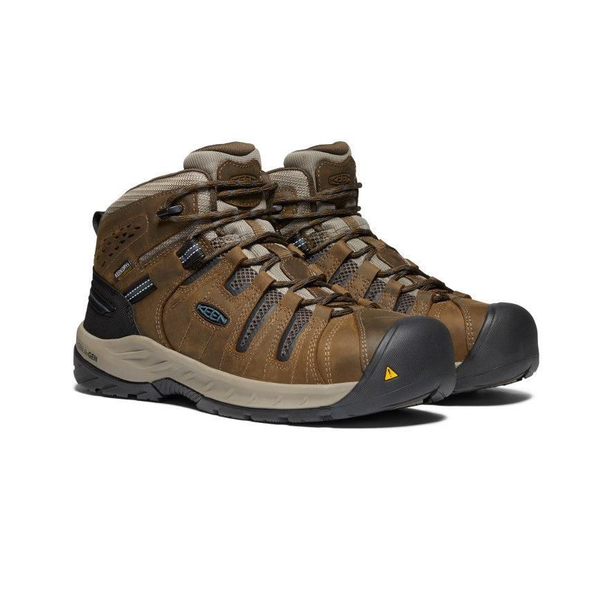 Kozaki Keen Flint II Waterproof (Steel Toe) Męskie Brązowe | OPMNFAL-73