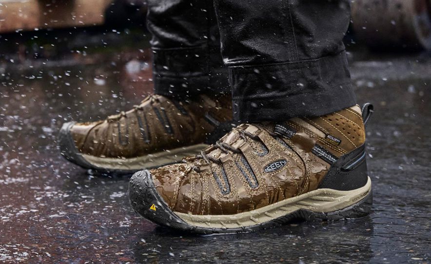 Kozaki Keen Flint II Waterproof (Steel Toe) Męskie Brązowe | OPMNFAL-73