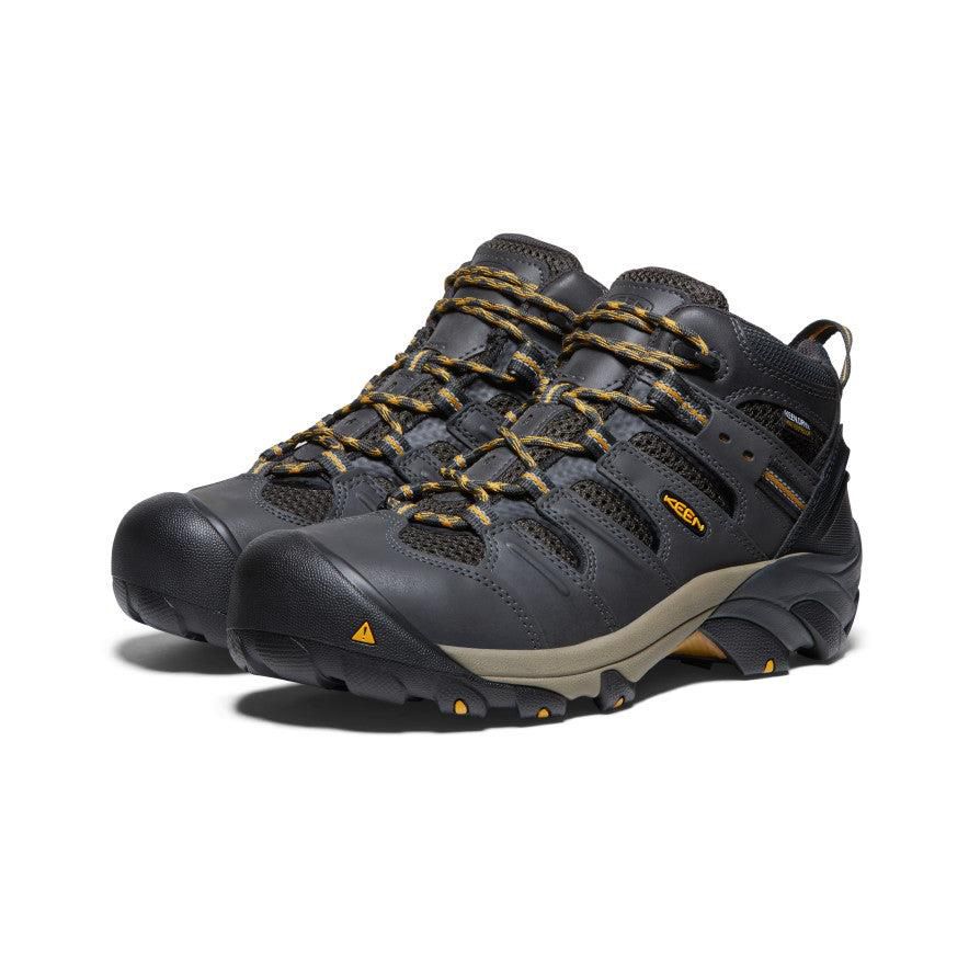 Kozaki Keen Lansing Mid Waterproof (Steel Toe) Męskie Czarne | MLTENGB-25