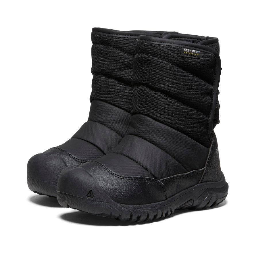 Kozaki Keen Puffrider Waterproof Winter Dziecięce Czarne | HNKGVIS-71